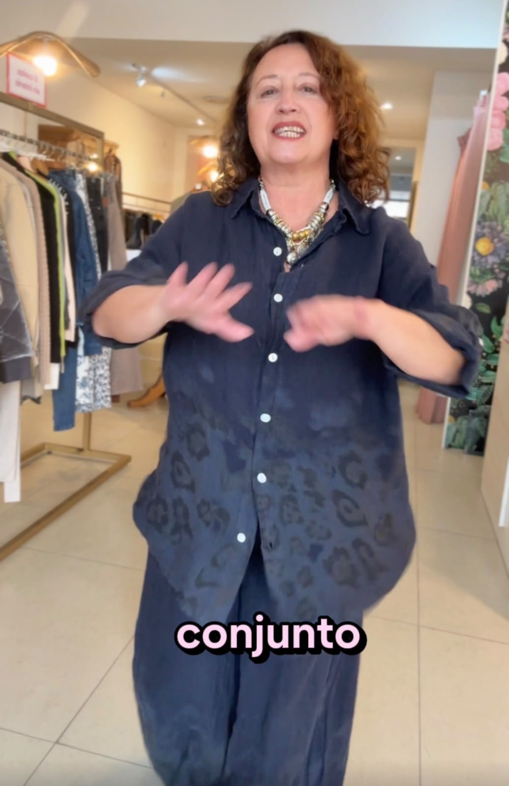 Conjunto italiano 8528 azul print - Imagen 2