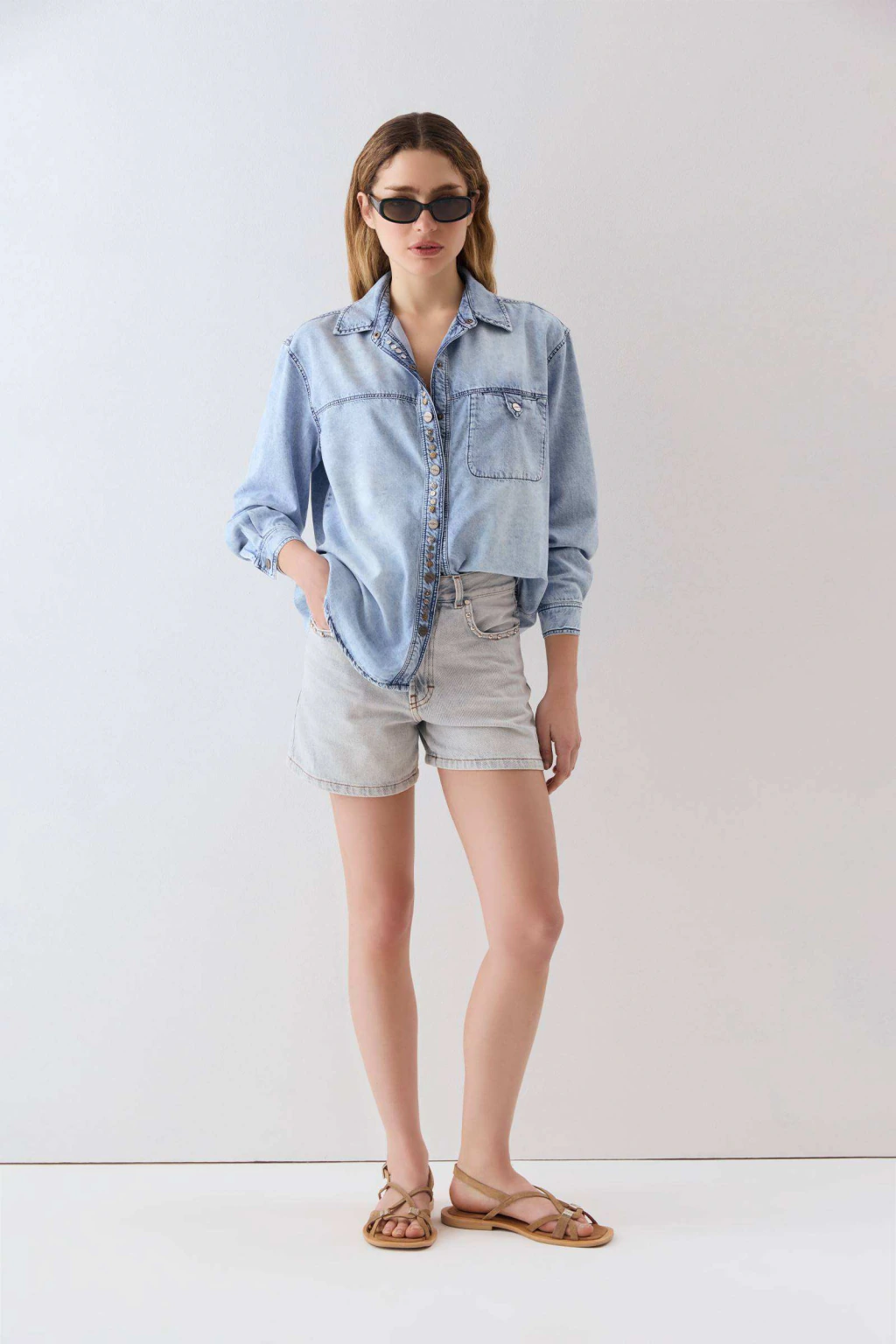 CAMISA ASARINA CELESTE DENIM - Imagen 4