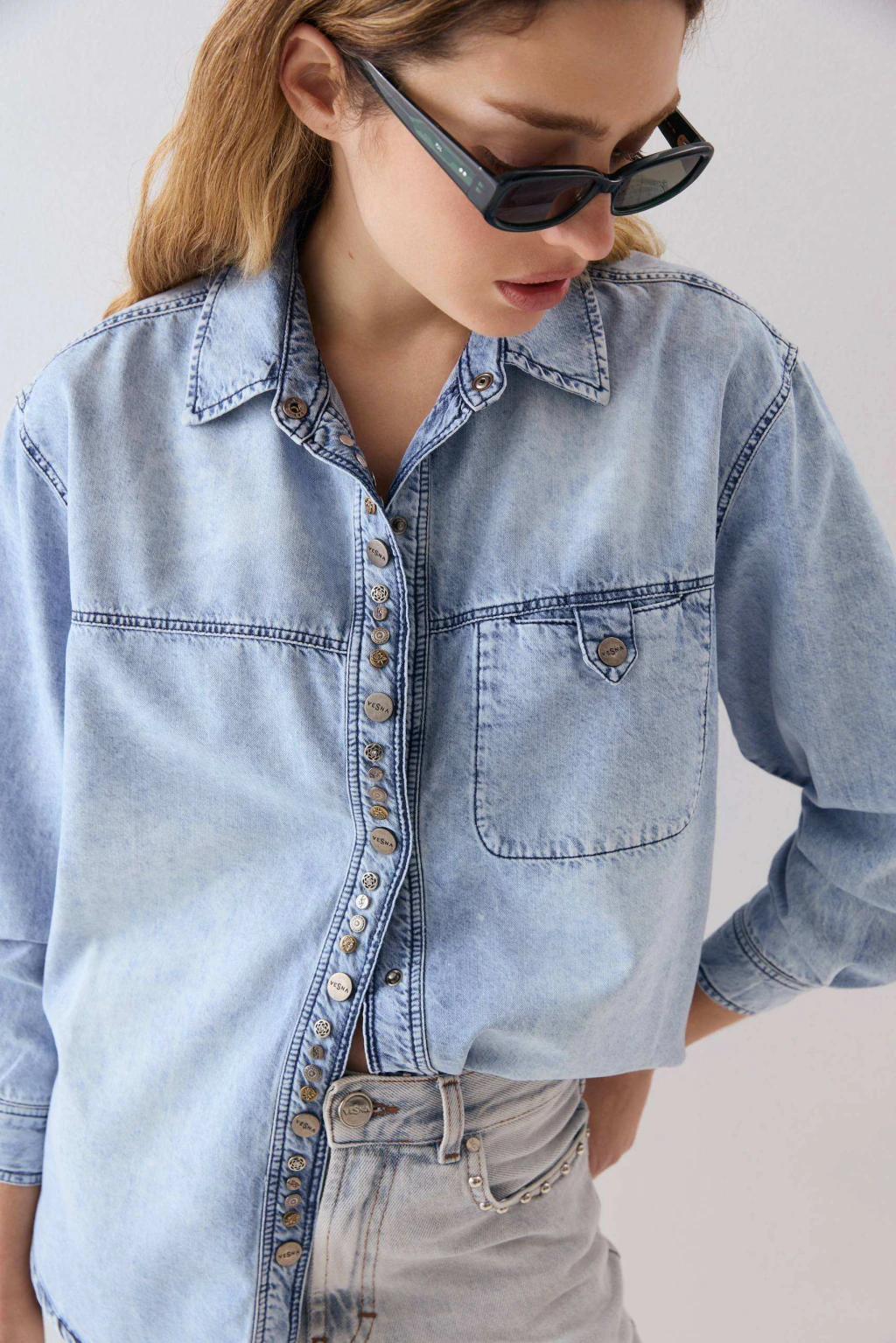 CAMISA ASARINA CELESTE DENIM - Imagen 2