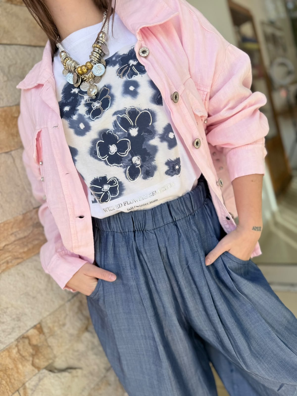 REMERA FLORES azules 5000013